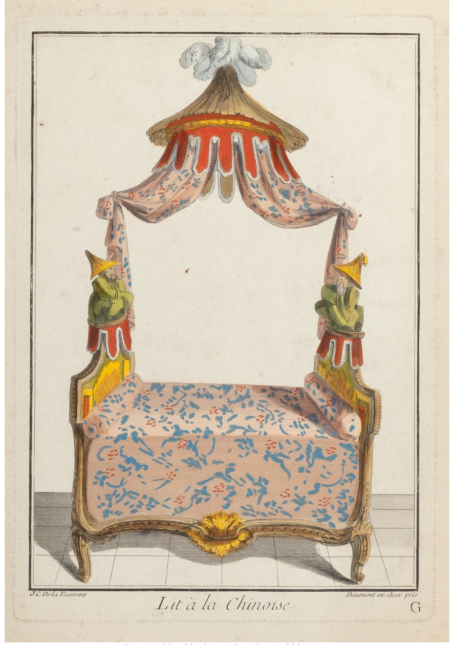 Kiinalainen sänky, noin 1788. tekijältä Pierre de La Mesangere