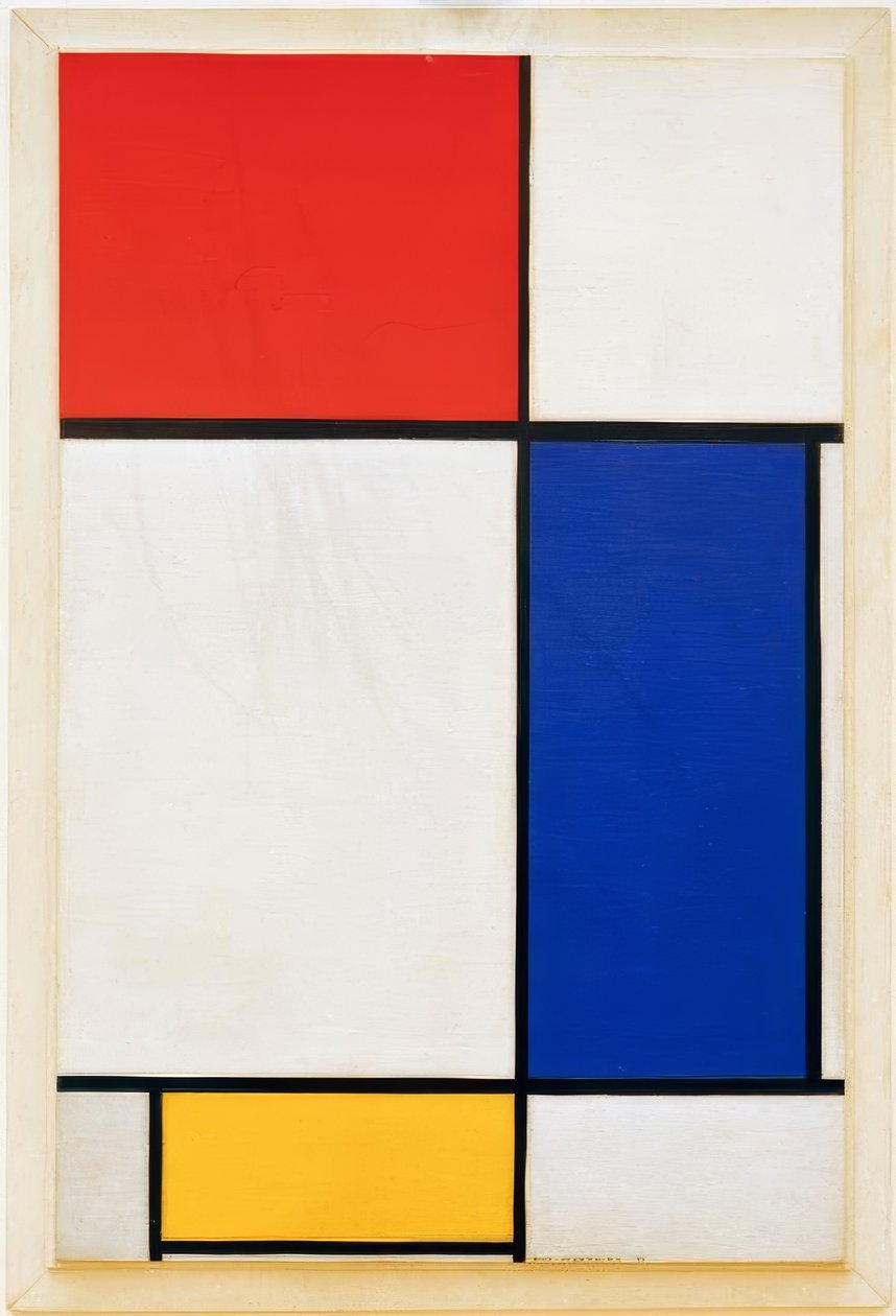 Koostumus avec rouge, jaune et bleu tekijältä Piet Mondrian