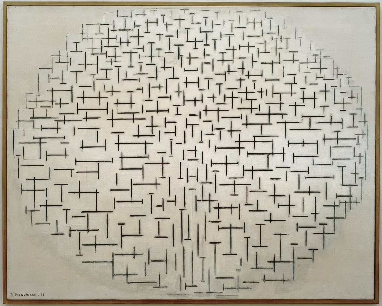 Koostumus 10 in Schwarz und Weiß; Pier und Ozean tekijältä Piet Mondrian