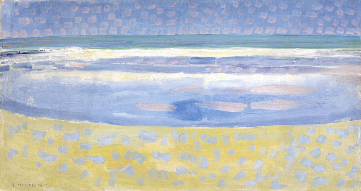 Meri auringonlaskun jälkeen tekijältä Piet Mondrian