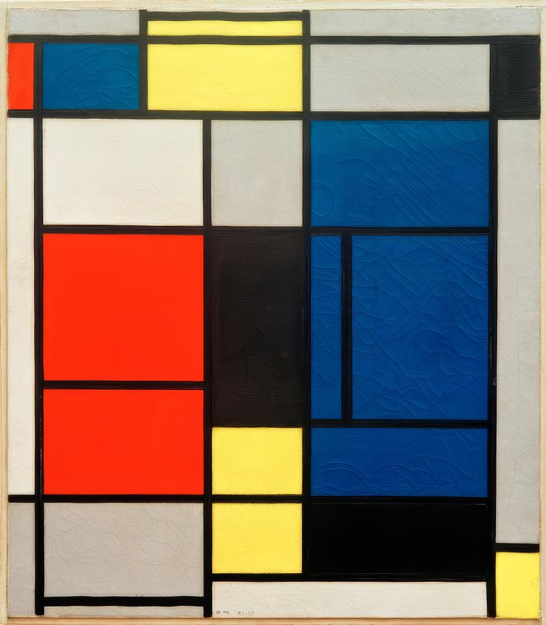 Tableau No. I, mit Rot, Blau, Gelb, Schwarz und Grau tekijältä Piet Mondrian