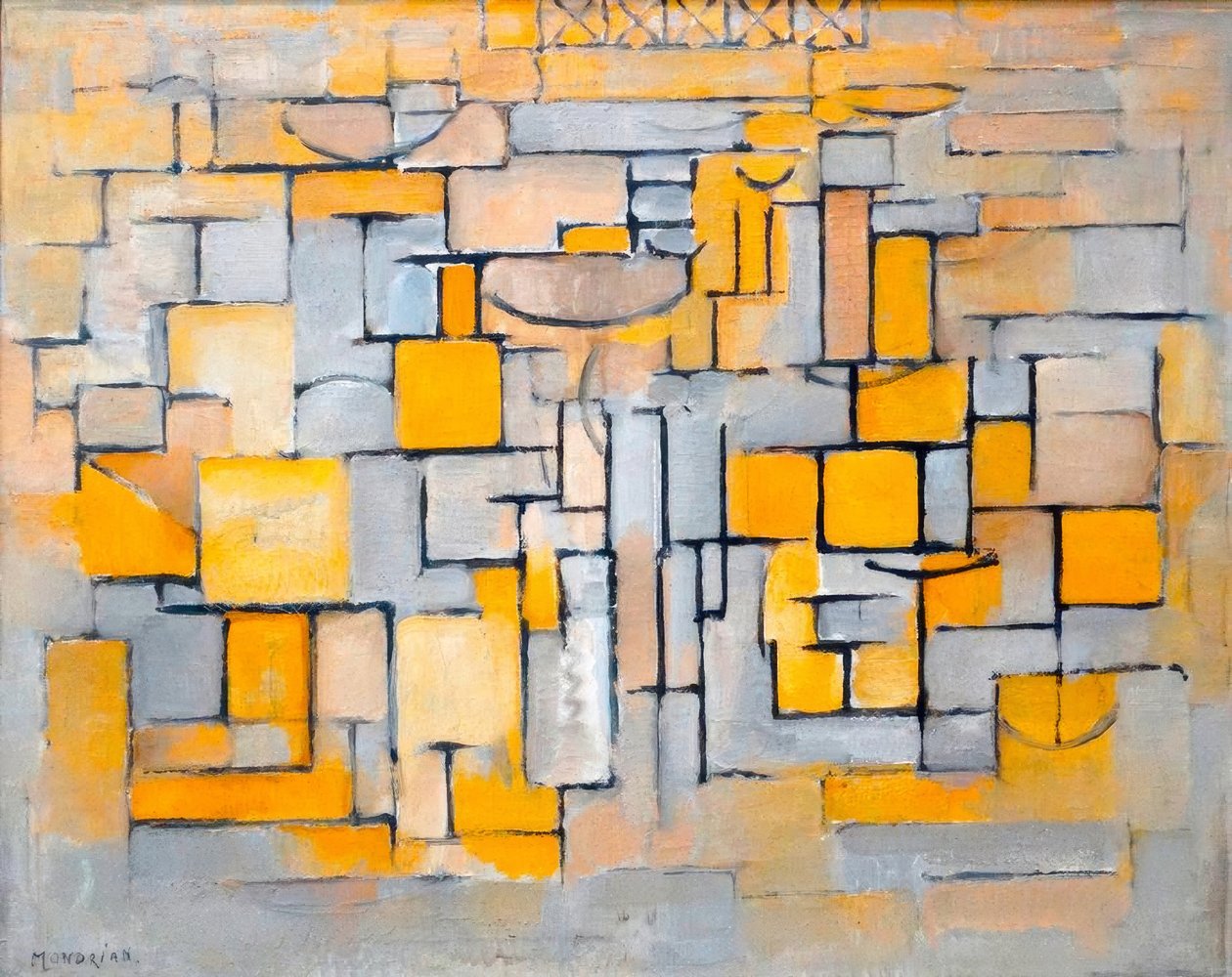 Maalaus nro 8 (öljy kankaalle) tekijältä Piet Mondrian