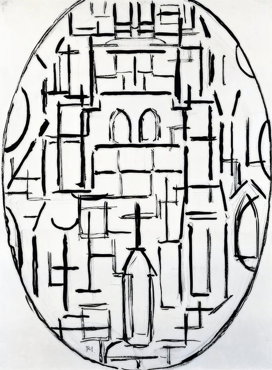 Piet Mondrian (1872–1944), Domburgin kirkko, 1914. tekijältä Piet Mondrian