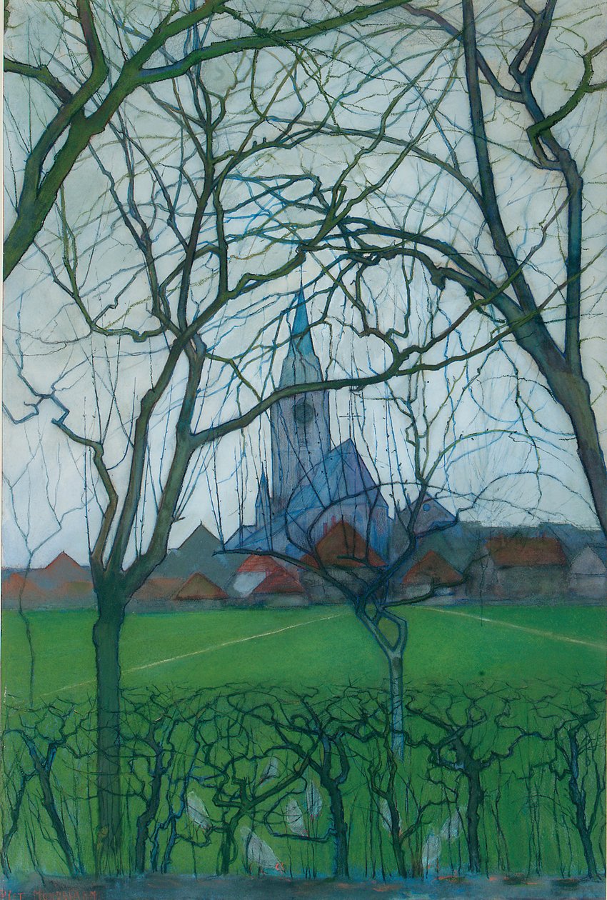 Kylän kirkko tekijältä Piet Mondrian