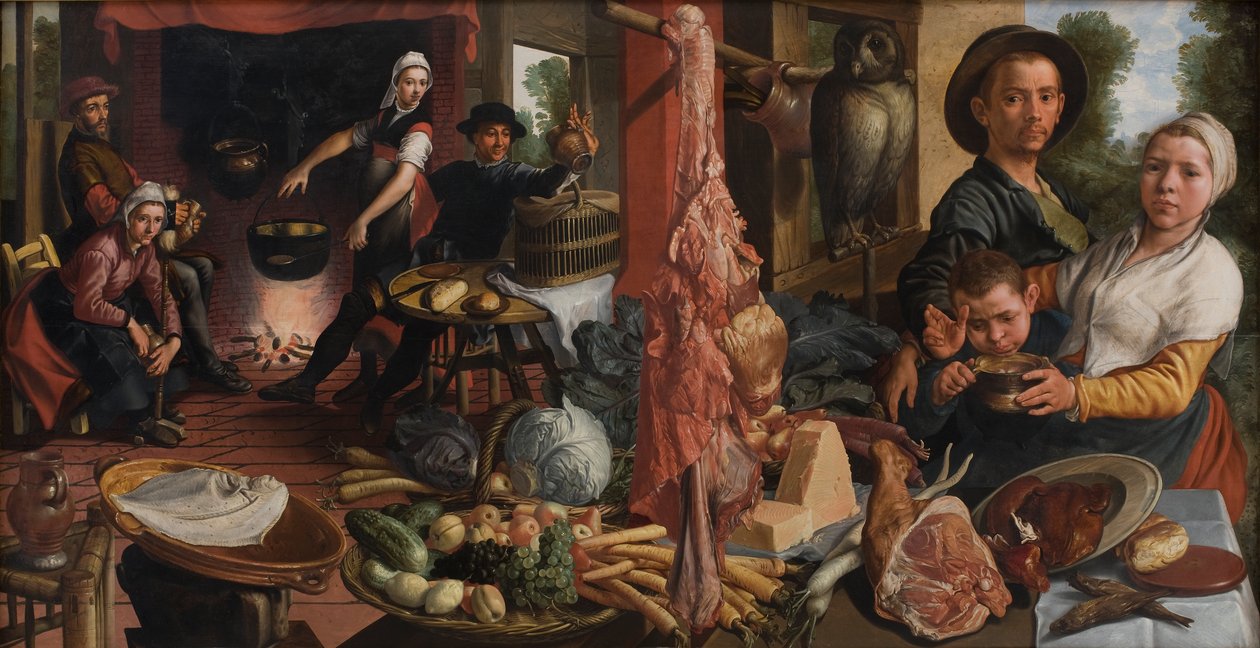 Det fede køkken. Voluptas Carnis tekijältä Pieter Aertsen
