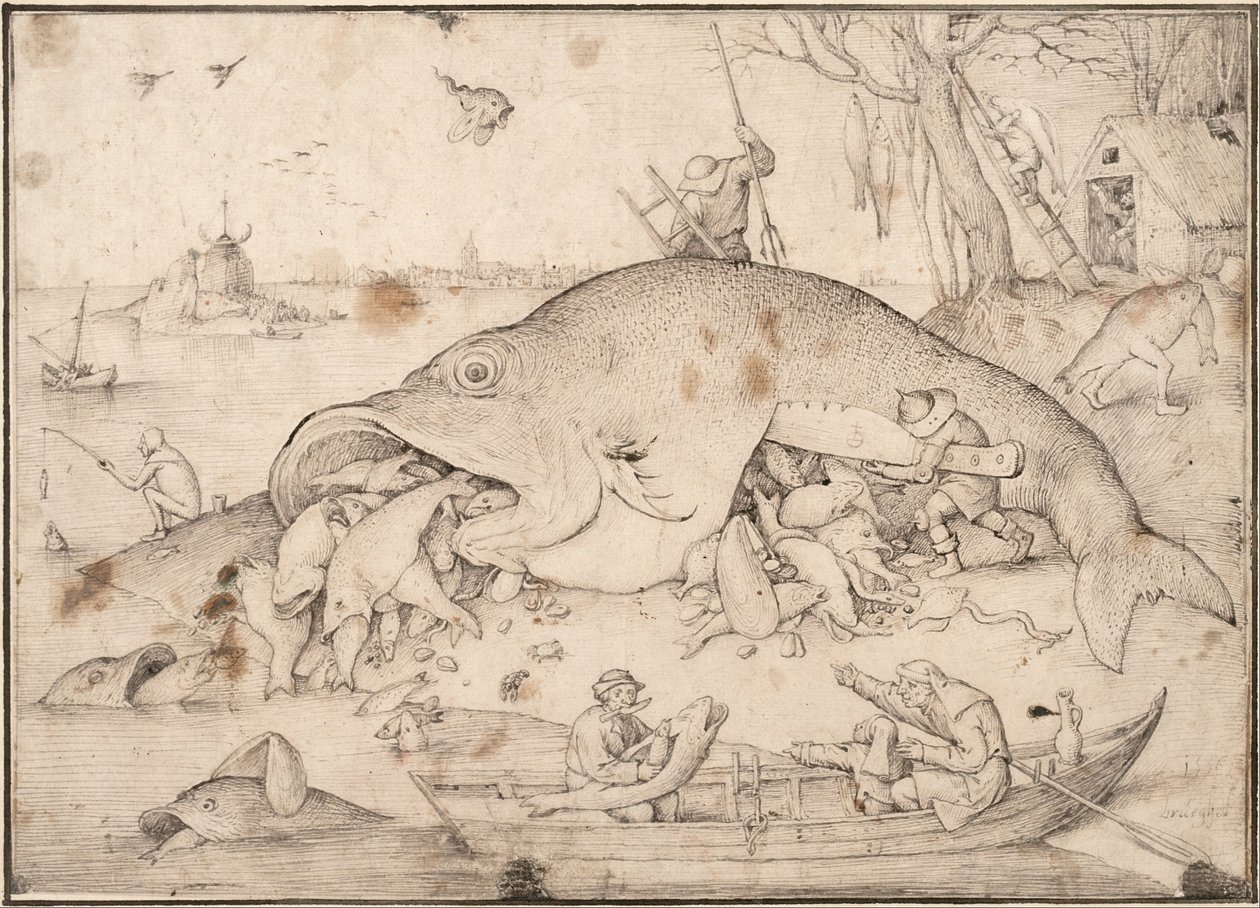 Iso kala syö pientä kalaa, 1556 tekijältä Pieter Bruegel the Elder