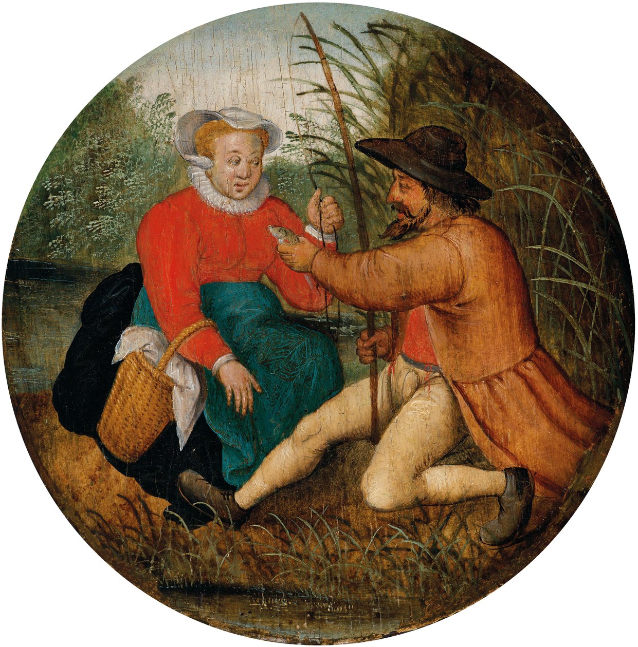 Pariskunta kalastamassa tekijältä Pieter Brueghel the Younger