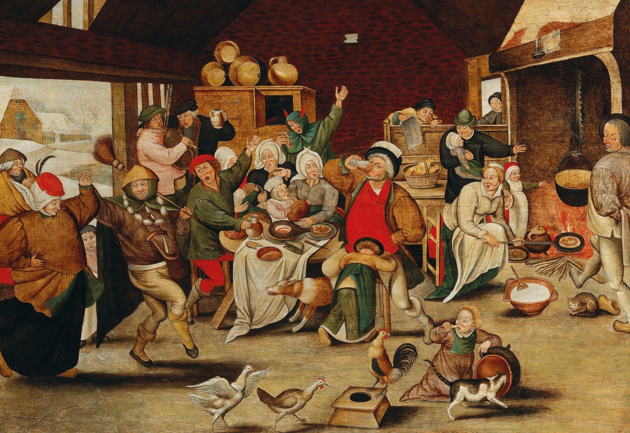 Kuningas juo tekijältä Pieter Brueghel the Younger