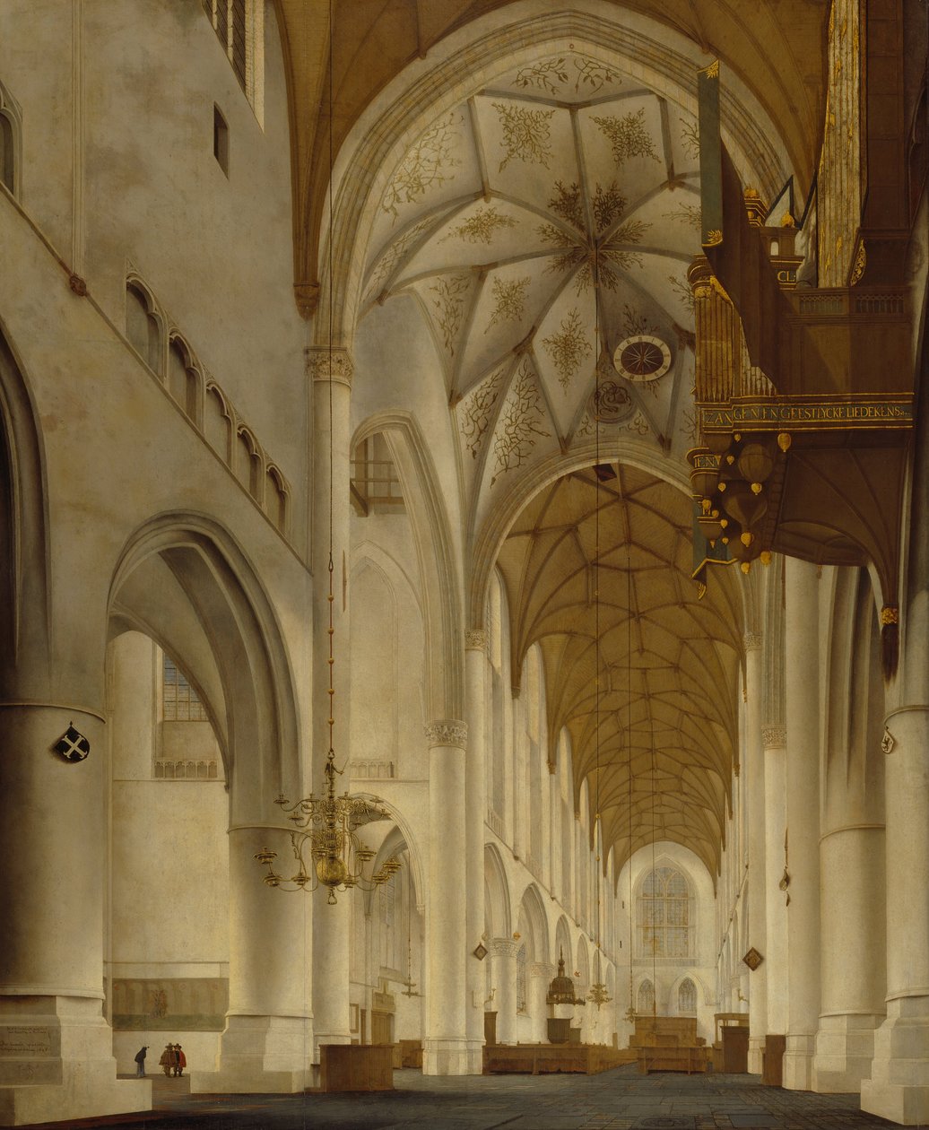 Pyhän Bavosin kirkon sisustus, Haarlem (Grote Kerk) tekijältä Pieter Janszoon Saenredam