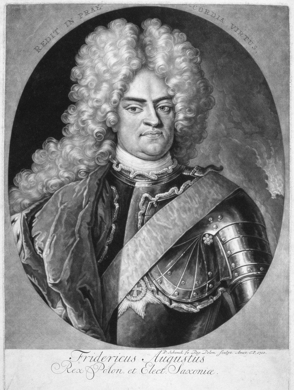 Augustus II (1670-1733) Puolan kuningas, 1710. tekijältä Pieter Schenk