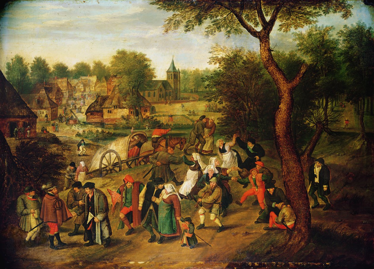 Näkymä kylän laitamilla tekijältä Pieter Brueghel the Younger