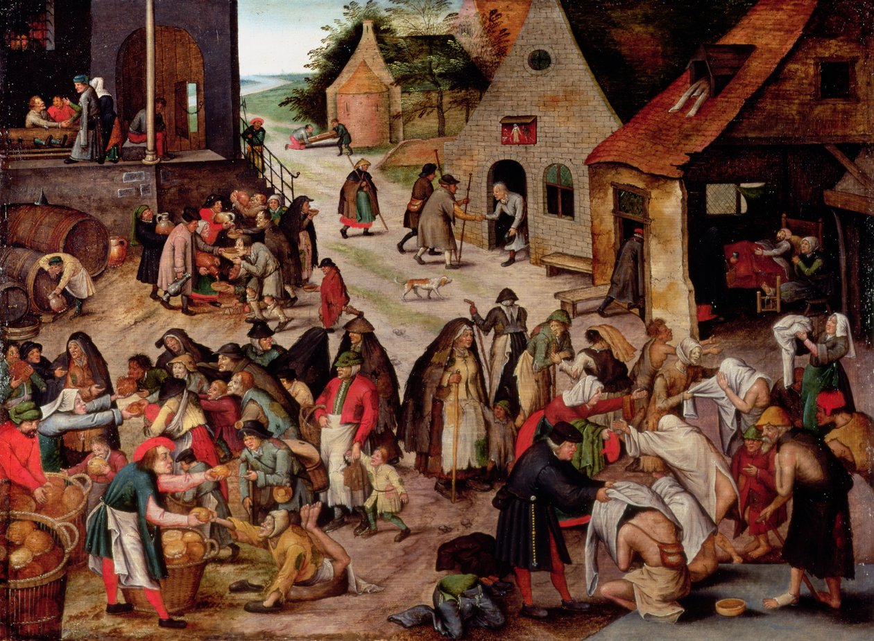 Hyväntekeväisyyden seitsemän tekoa (paneeli) tekijältä Pieter Brueghel the Younger