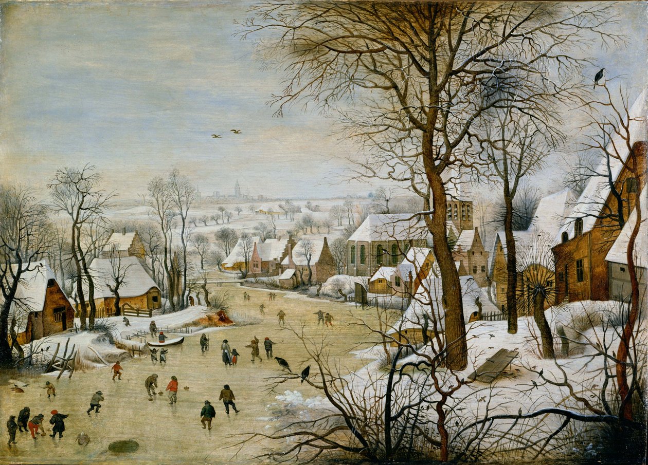 Talvimaisema linnunloukulla tekijältä Pieter Brueghel the Younger