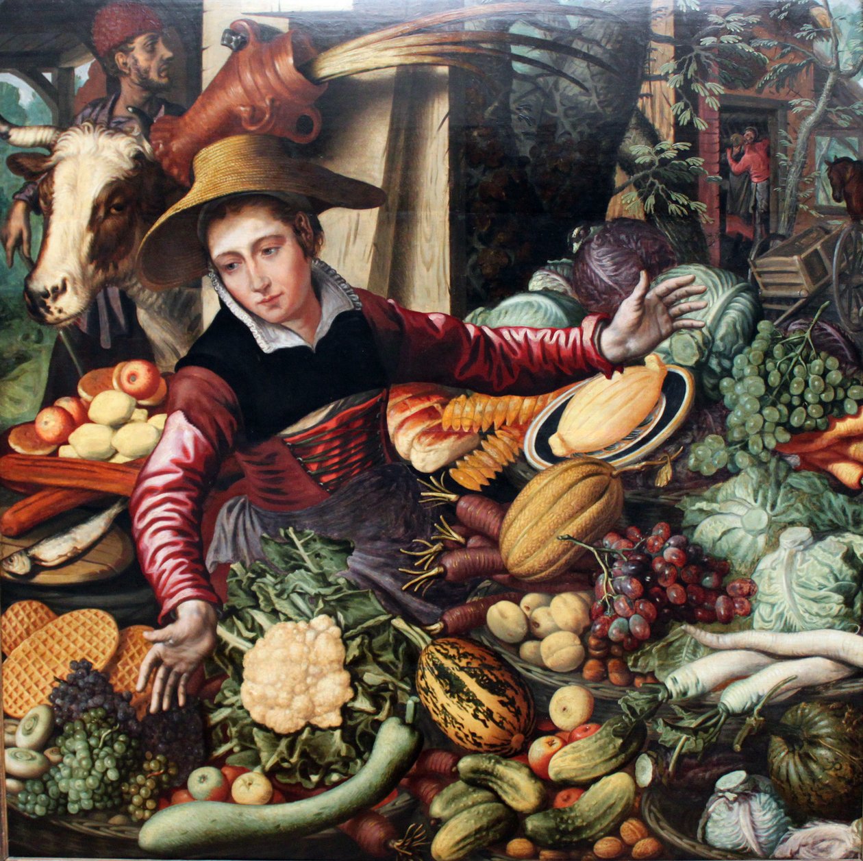 Saksalainen: Torinainen vihannesten myyntikojulla Vihannesten myyjä (The Vegetable Seller) tekijältä Pieter Aertsen