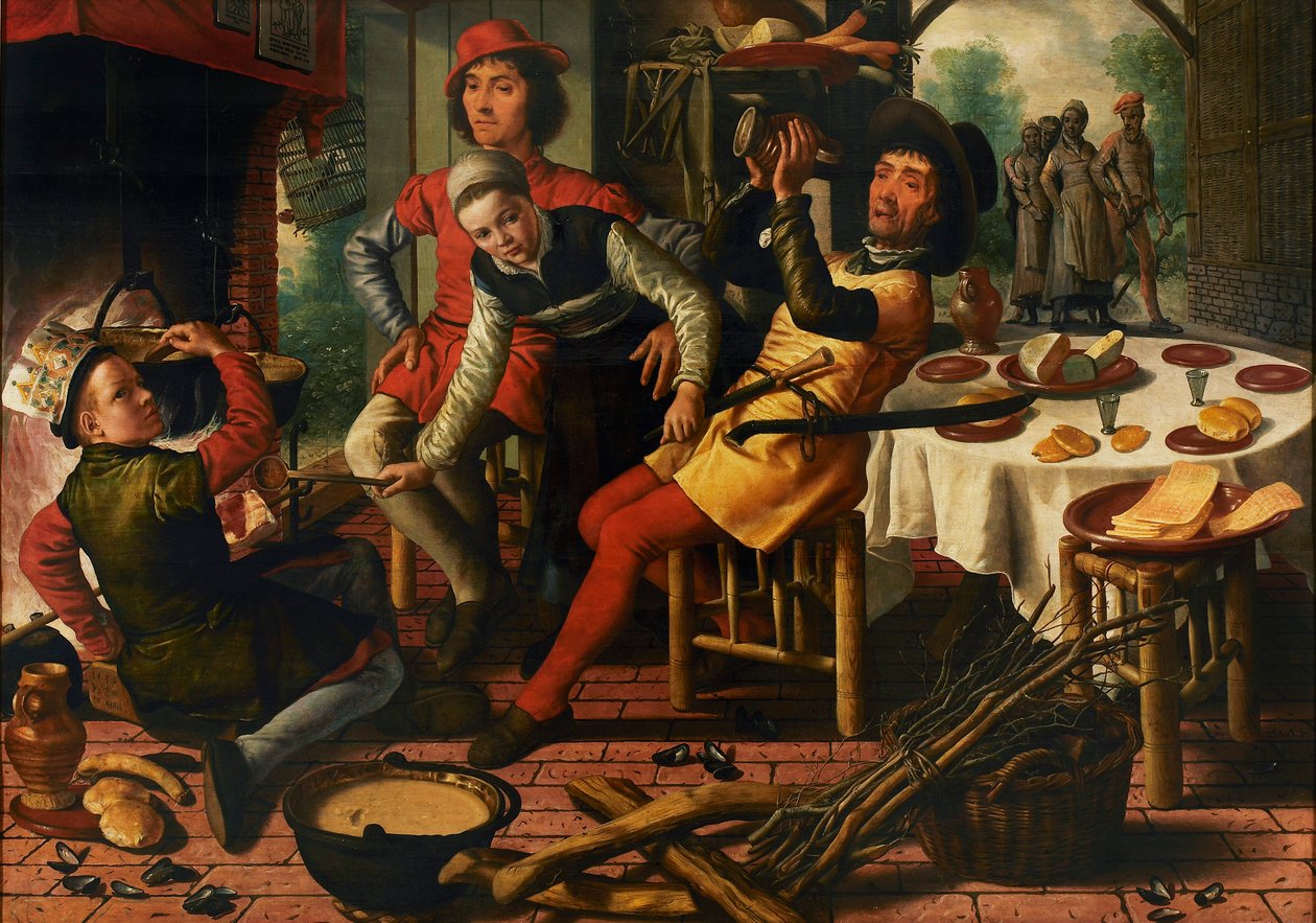 Talonpojat tulisijalla, 1556. tekijältä Pieter Aertsen