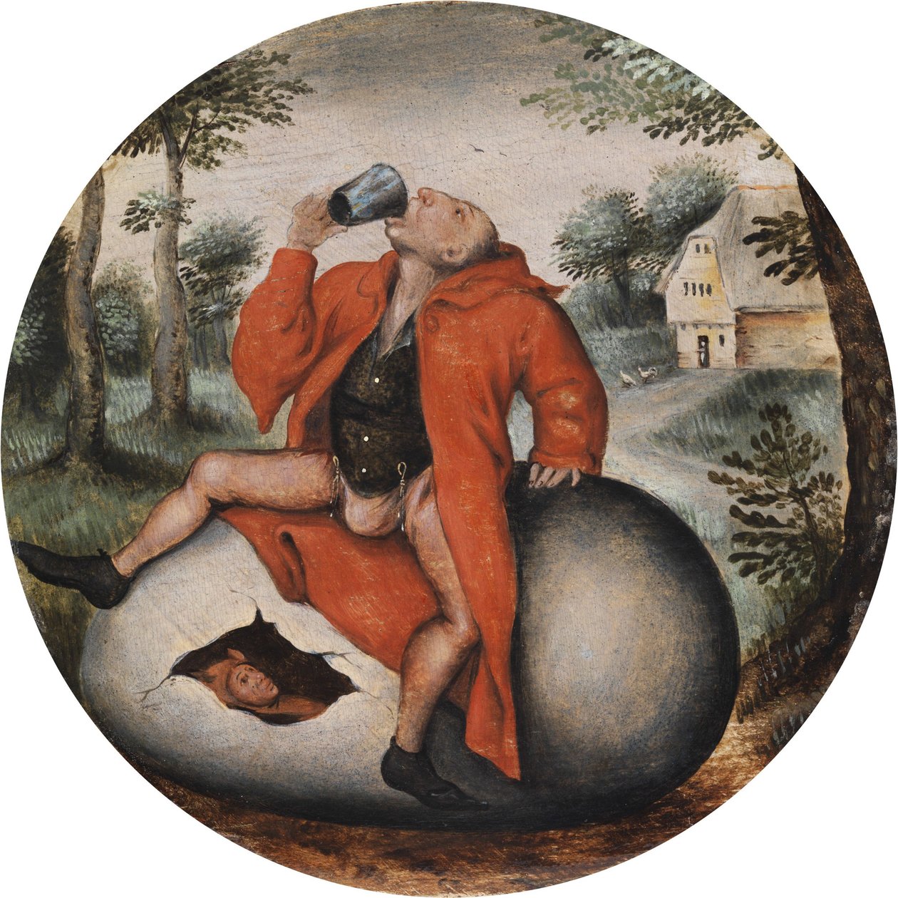Juoppo munalla. tekijältä Pieter Brueghel the Younger