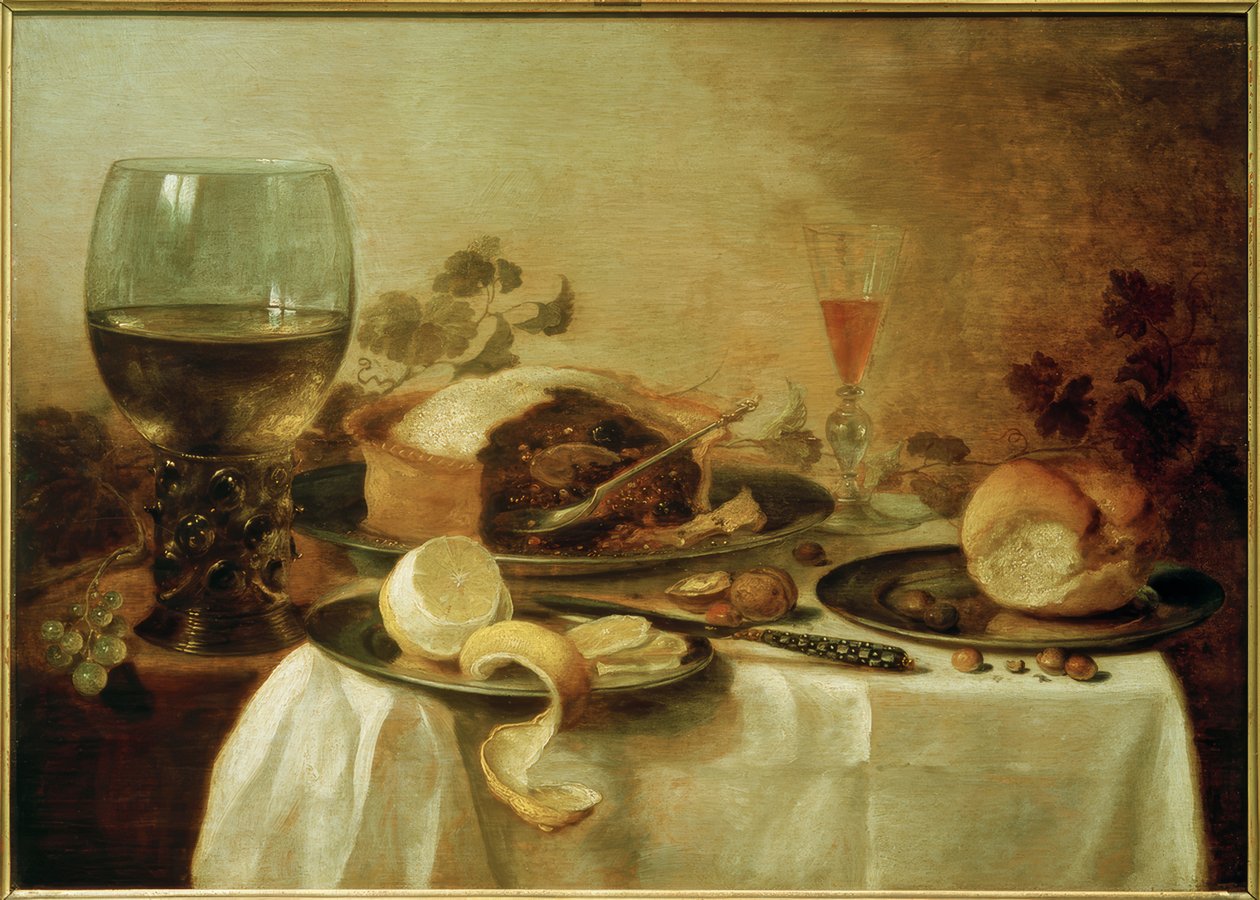 Asetelma pateilla tekijältä Pieter Claesz
