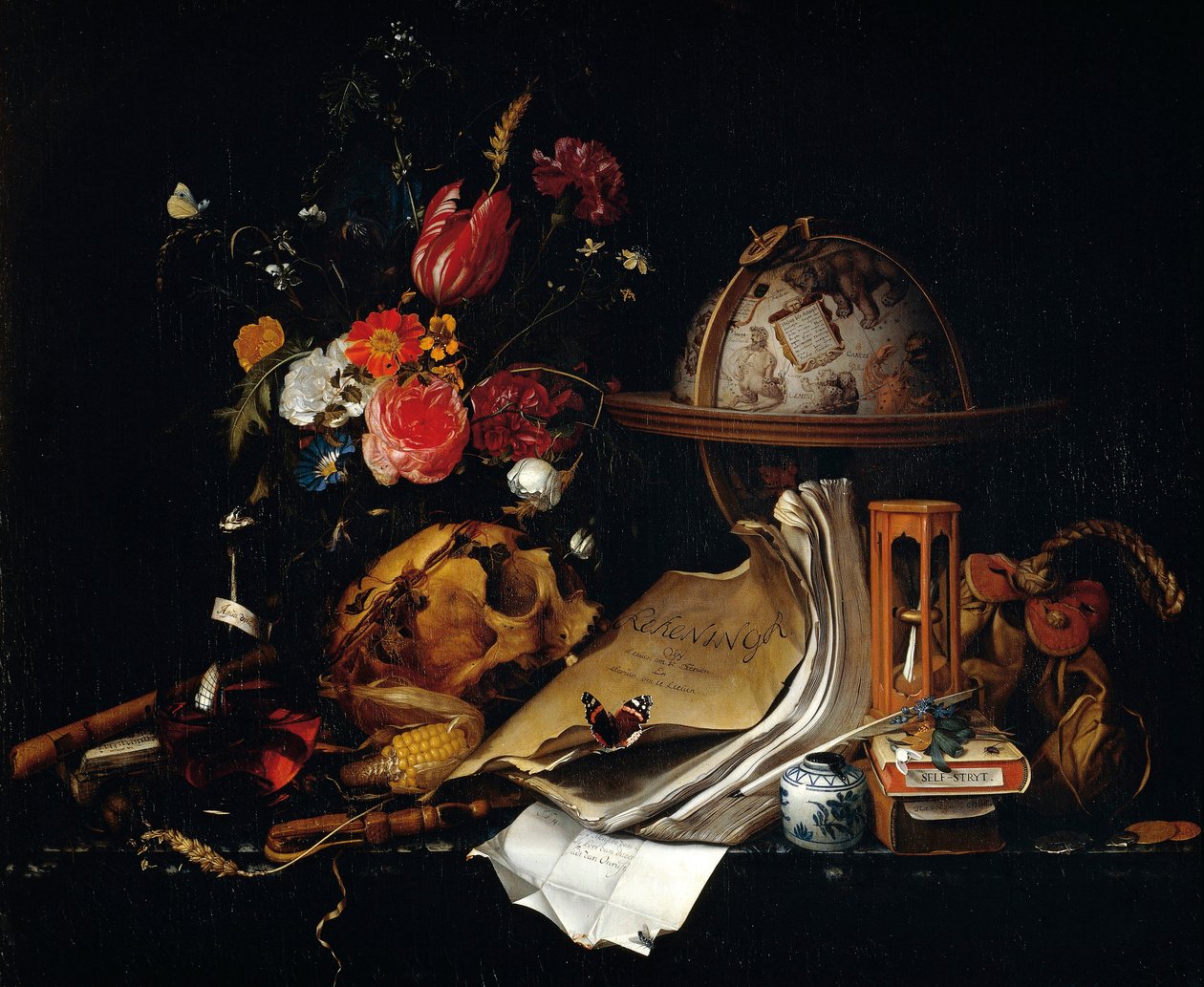 Vanitas, kirjoittanut Pieter Claesz (1597-1660). tekijältä Pieter Claesz