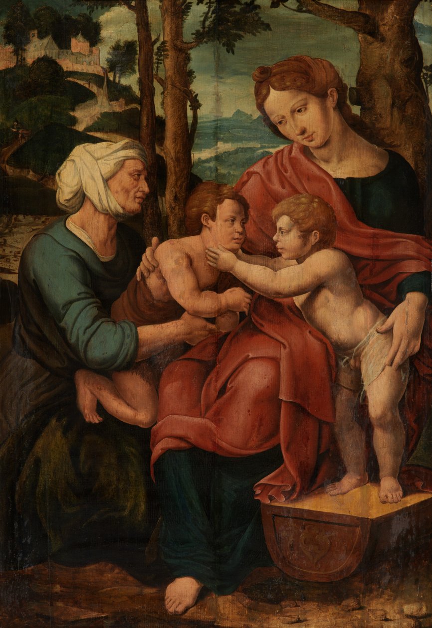 Pyhä perhe (öljy paneelissa) tekijältä Pieter Coecke van Aelst