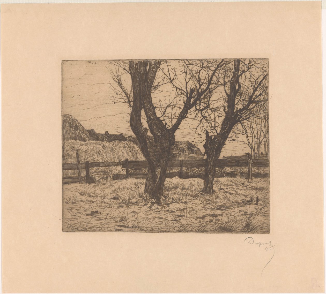 Pollardin pajuja niityllä tekijältä Pieter Dupont (signed by artist)