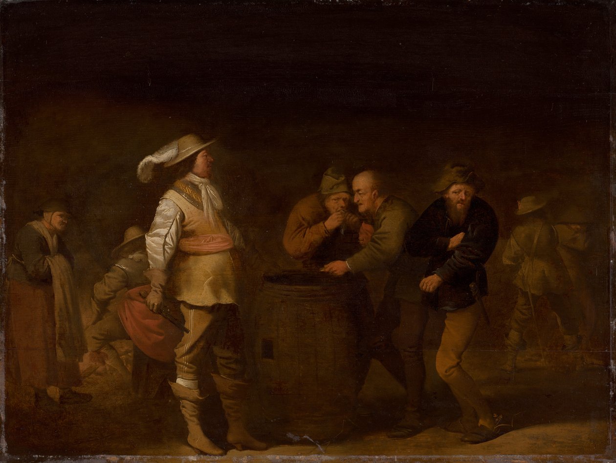 The Yielding of War Booty , c. 1635. tekijältä Pieter Quast