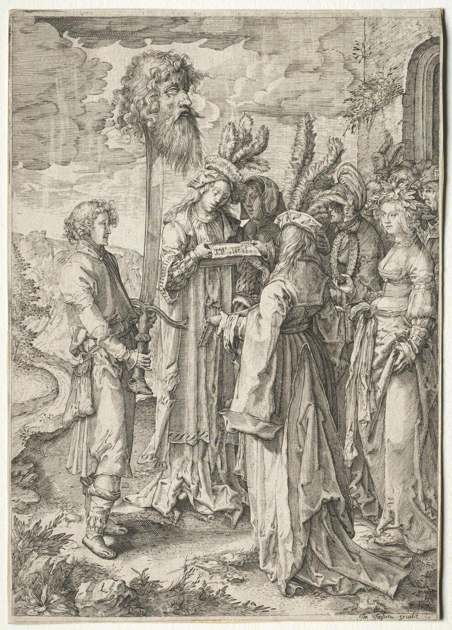 Daavid Goljatin pään kanssa, 1620-1630. tekijältä Pieter Serwouters