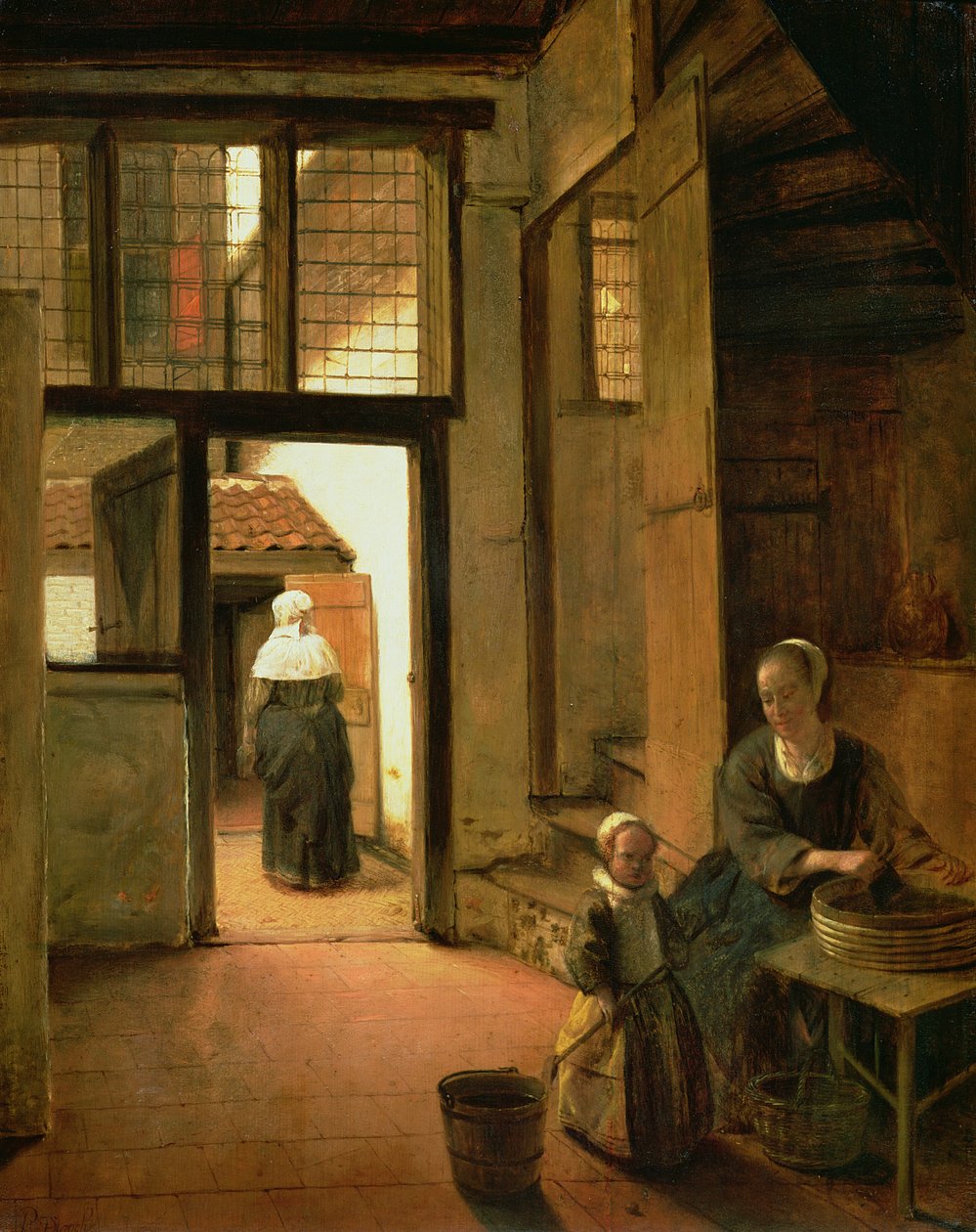 Hollantilaisen talon sisätilat tekijältä Pieter de Hooch
