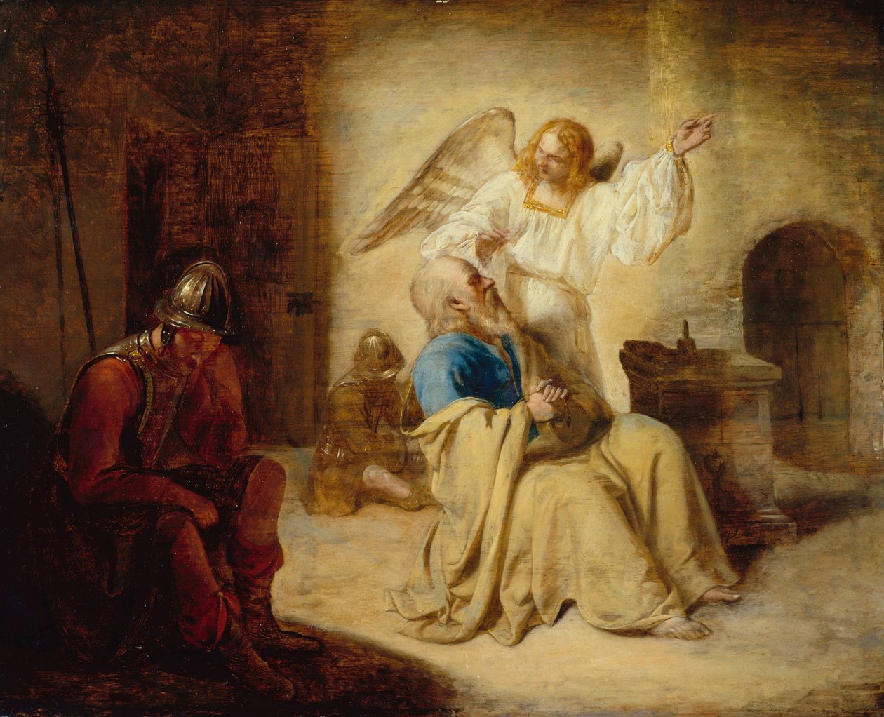 Pyhän Pietarin vapauttaminen vankilasta tekijältä Pieter de Hooch