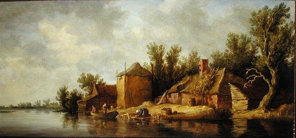 Jokimaisema (öljyä aluksella) tekijältä Pieter de Neyn