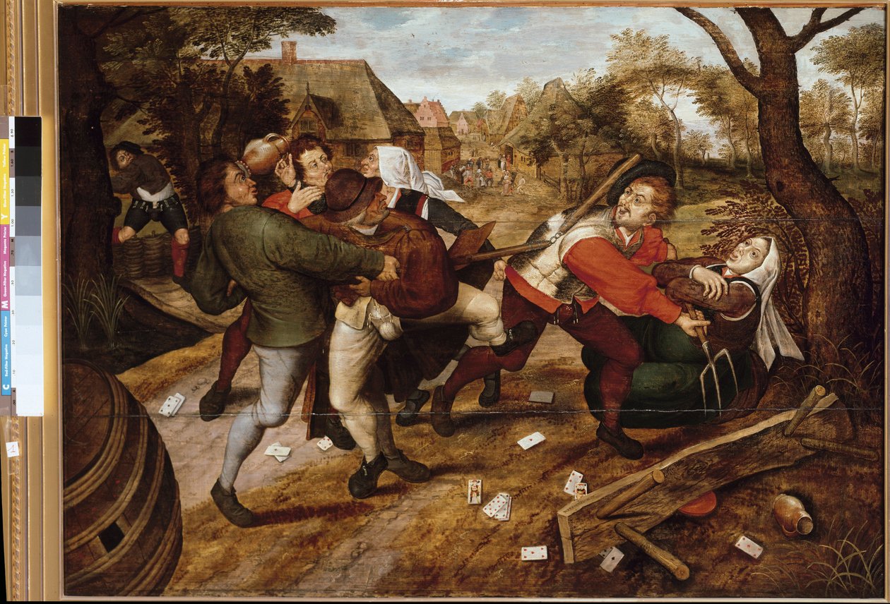 Talonpojat taistelevat (maalaus tekijältä Pieter the Younger Brueghel