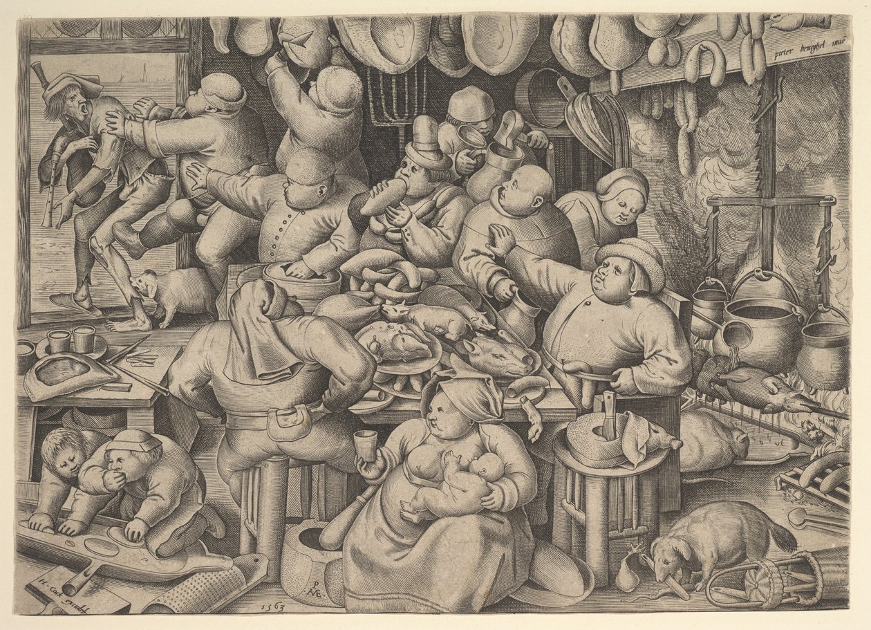Lihava keittiö, 1563. tekijältä Pieter van der Heyden
