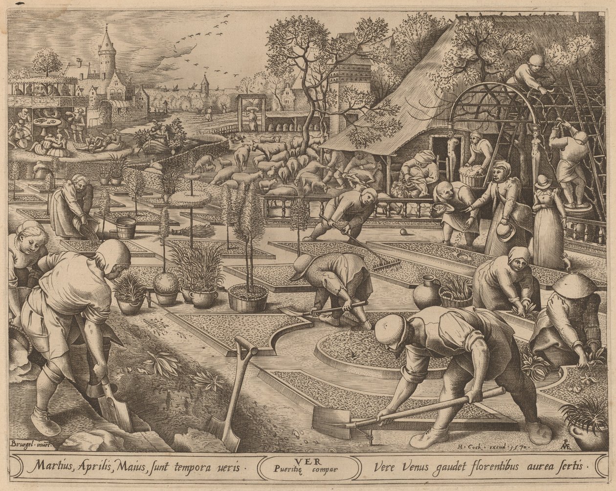kevät tekijältä Pieter van der Heyden after Pieter Bruegel the Elder