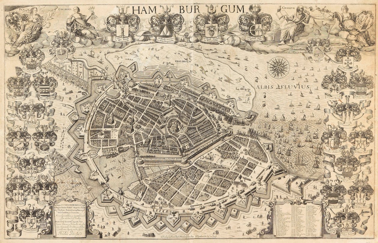 Hampurin kartta, 1644. tekijältä Pietersen