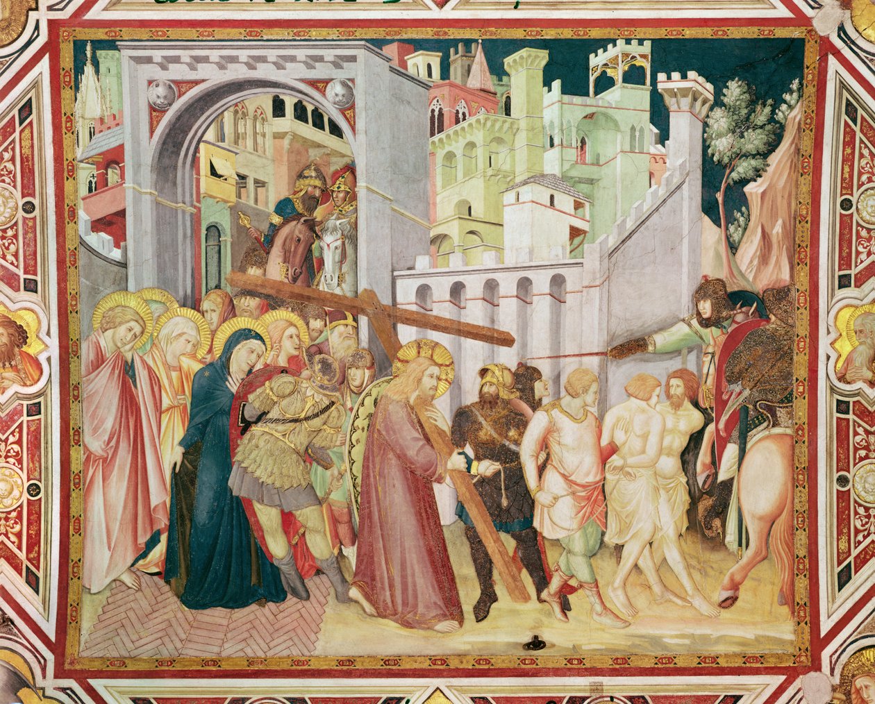 Nousu Golgatalle, noin 1320 tekijältä Pietro Lorenzetti
