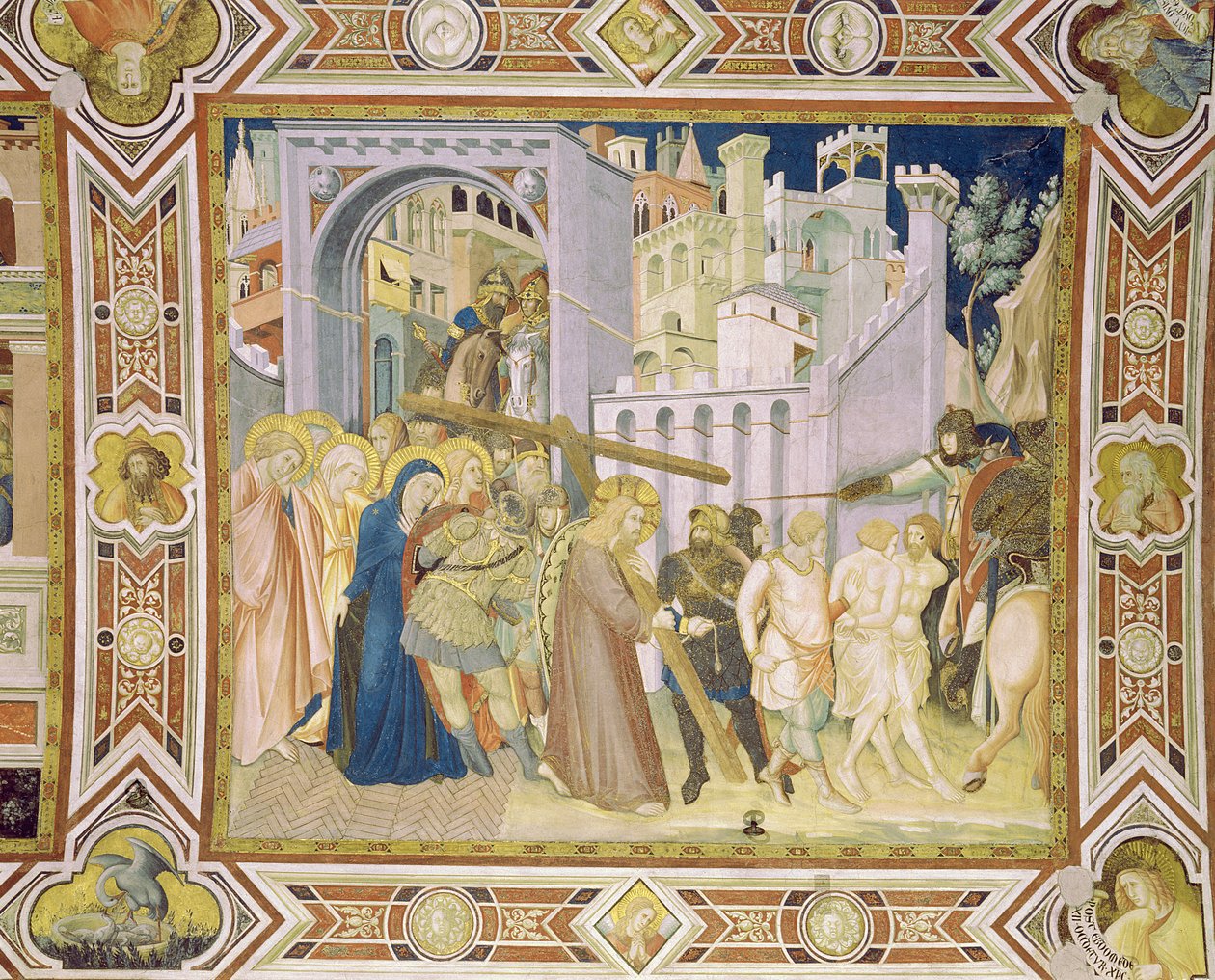 Tie Golgatalle, 1320 tekijältä Pietro Lorenzetti