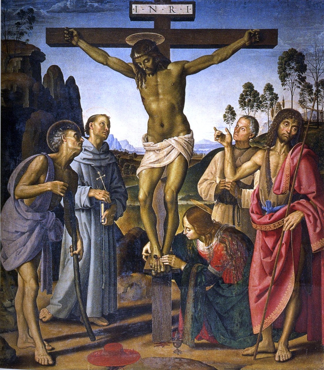 Crocifissione Santi Girolamossa tekijältä Pietro Perugino