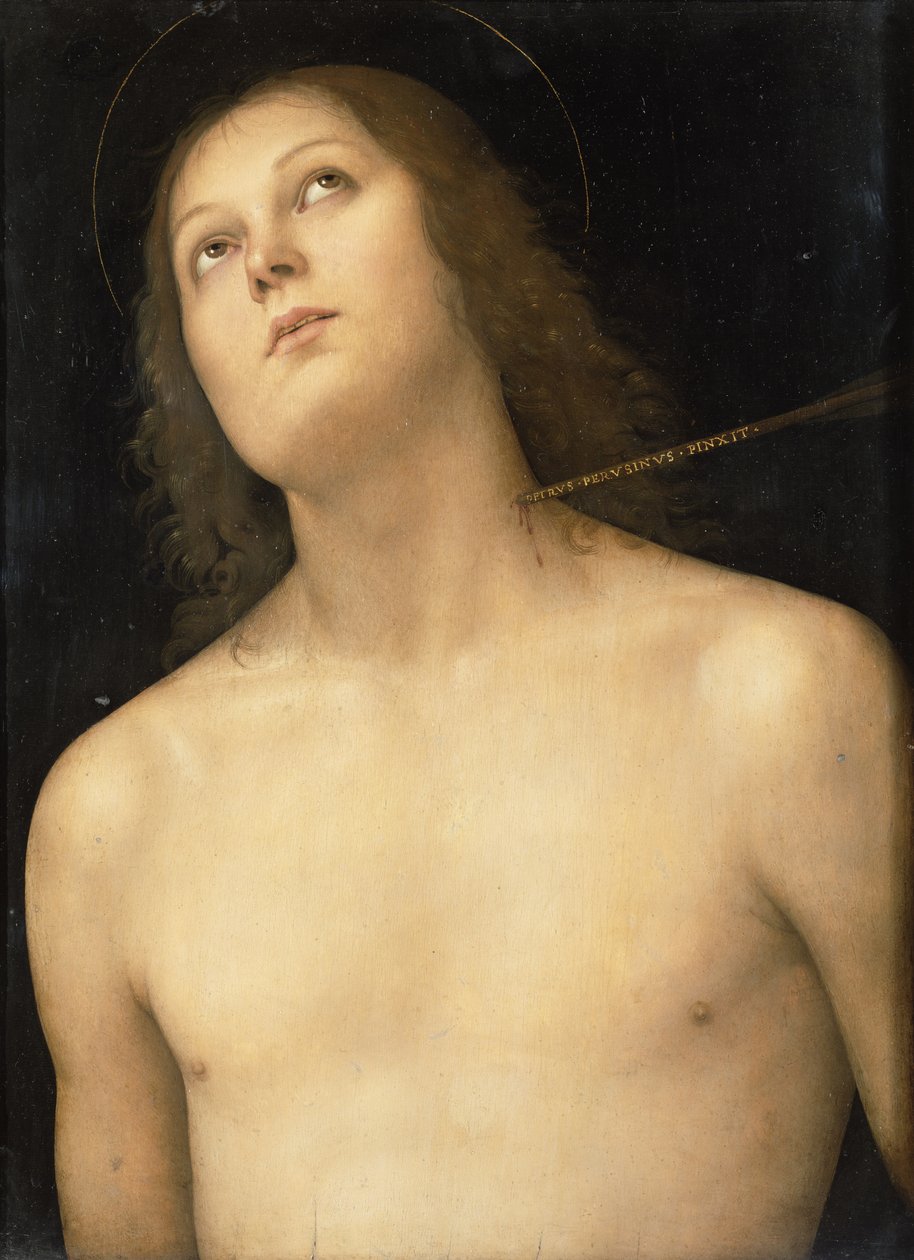 St. Sebastian, n. 1495 (tempera ja öljy paneelissa) tekijältä Pietro Perugino