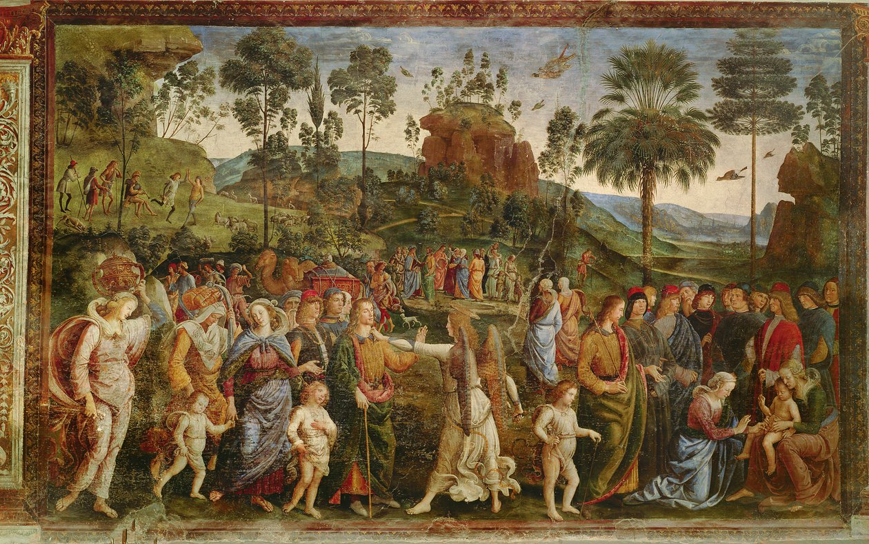 Mooseksen matka, n.1481-83 tekijältä Pietro Perugino