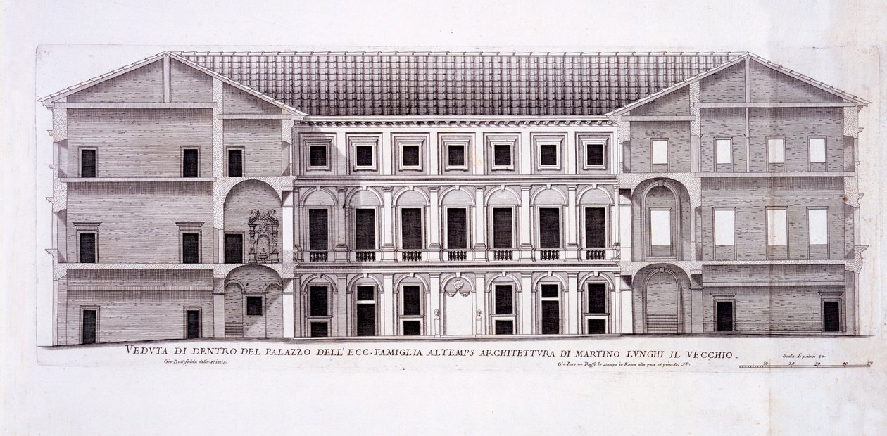 Palazzo Altemps, Rooma, palazzi di Romasta, osa II, julkaistu 1670-luvulla tekijältä Pietro Ferrerio