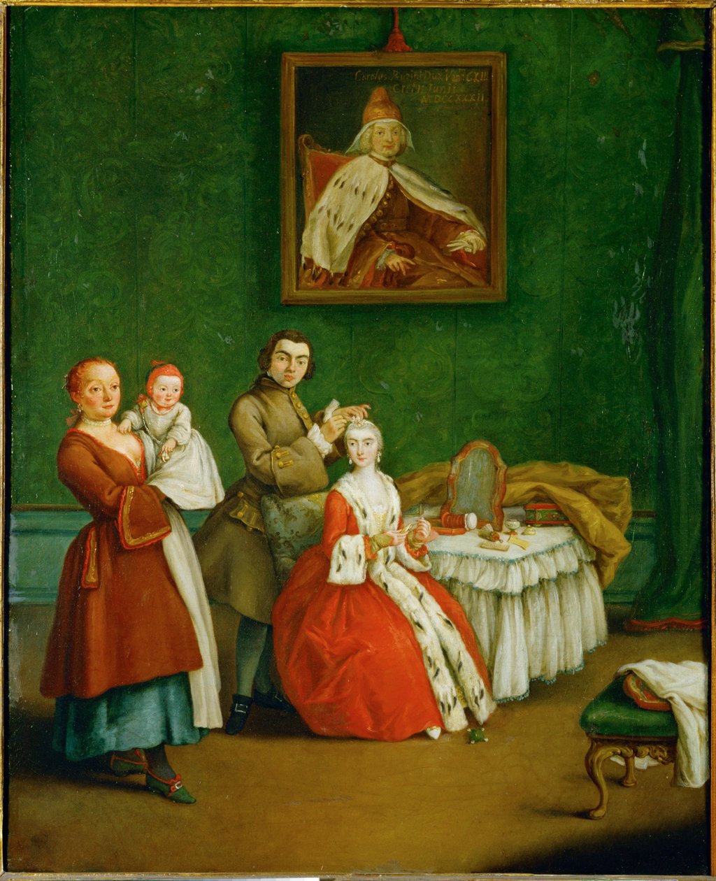 Kampaaja ... (maalaus kankaalle) tekijältä Pietro (circle of) Longhi