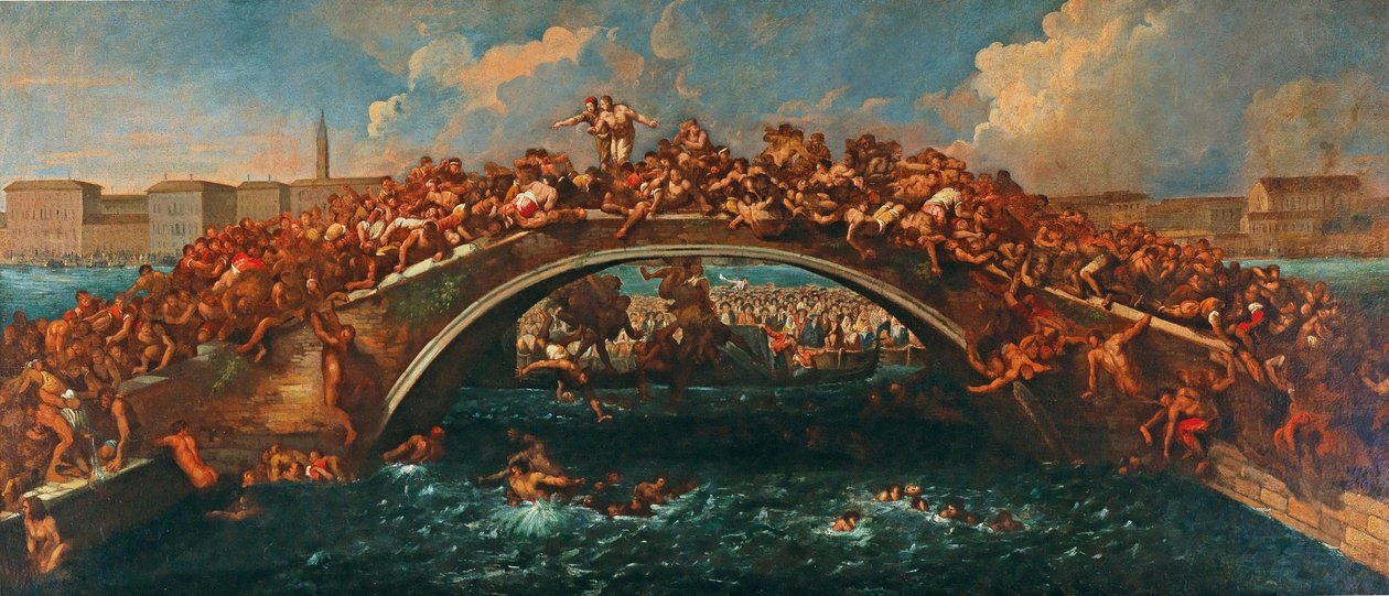 Ponte dei Pugni Venetsiassa. tekijältä Pietro Liberi
