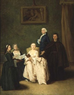 Munkkiniemen vierailu (öljy kankaalle) tekijältä Pietro Longhi