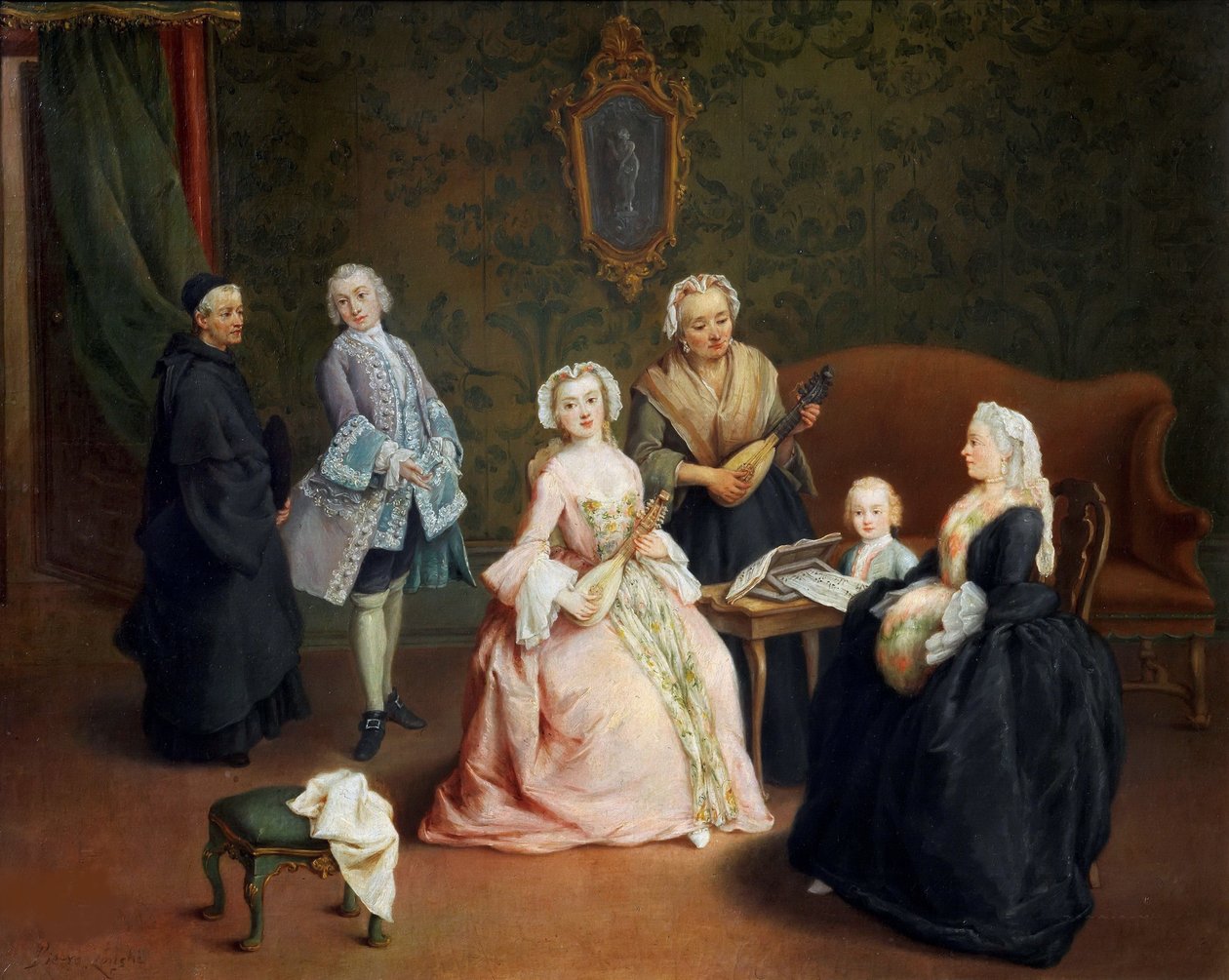 Perhekonsertti Concerto familiare, 1750-1752. tekijältä Pietro Longhi