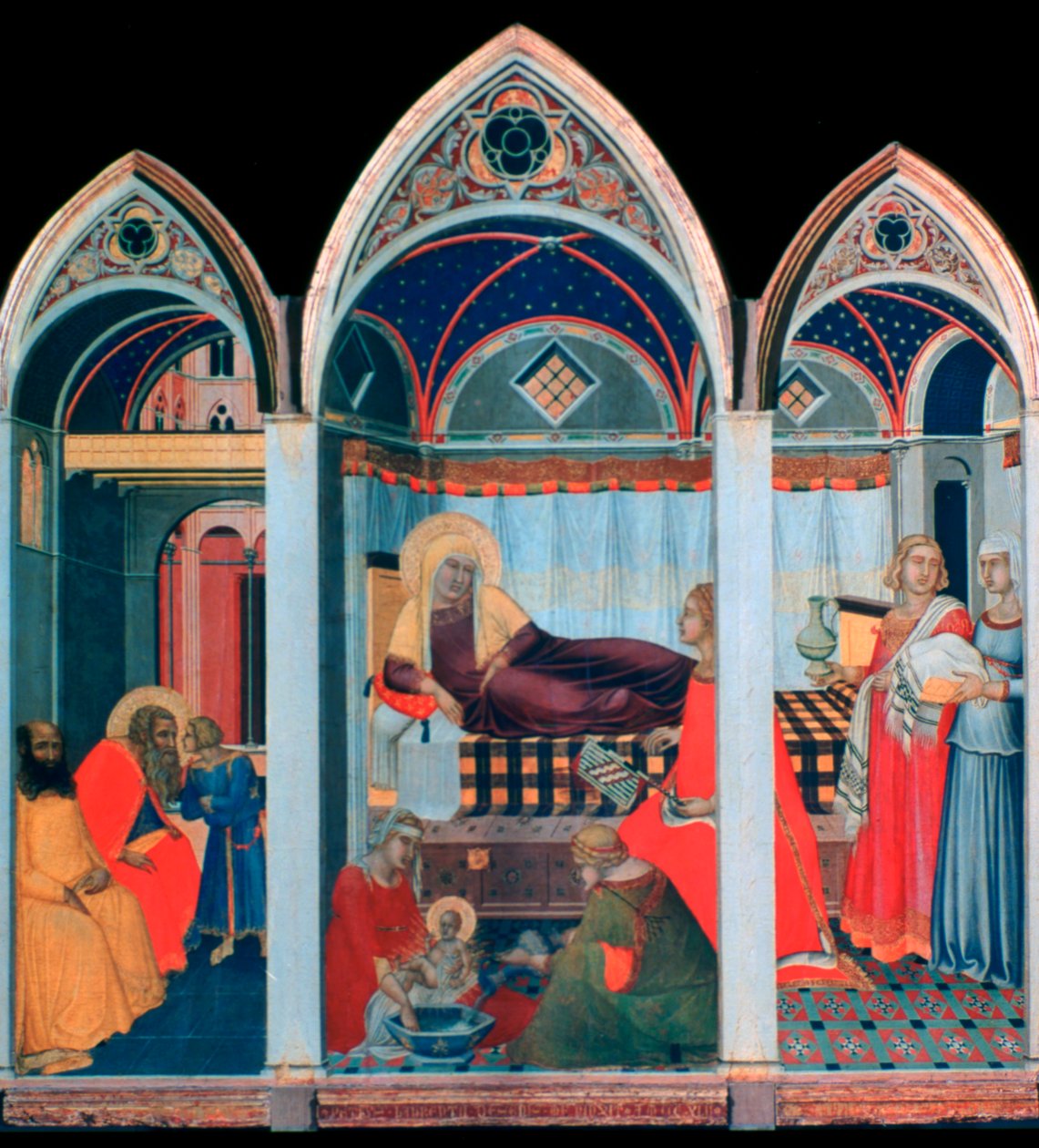 Neitsyen syntymä, 1342 tekijältä Pietro Lorenzetti