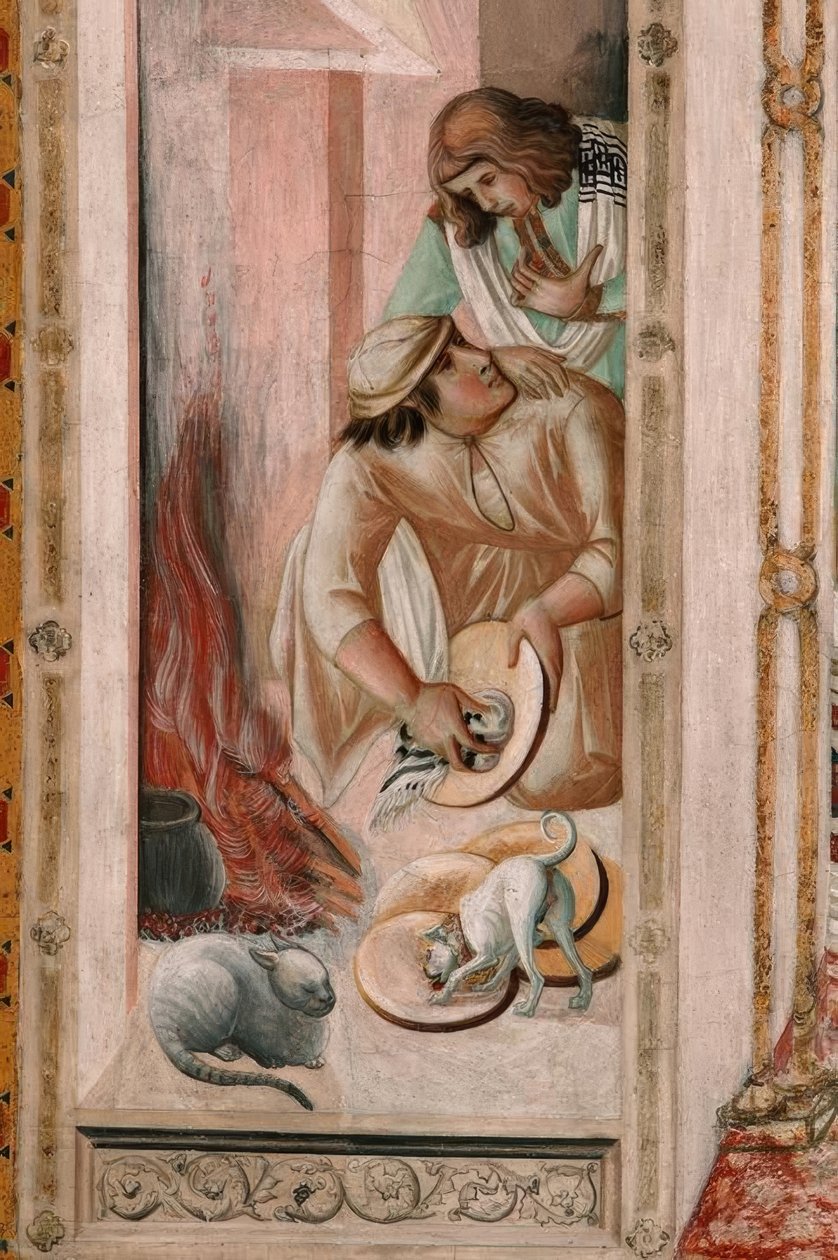 P. Lorenzetti, Abendmahl, Küche tekijältä Pietro Lorenzetti
