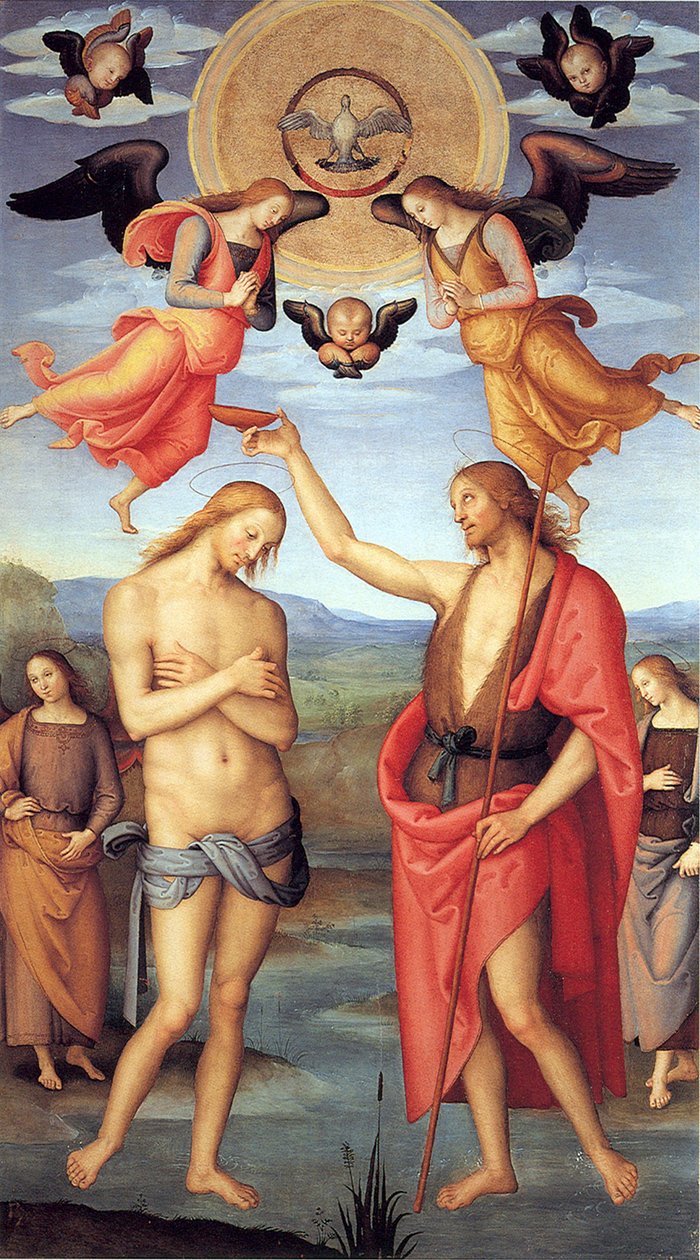Kristuksen kaste, n. 1512 tekijältä Pietro Perugino