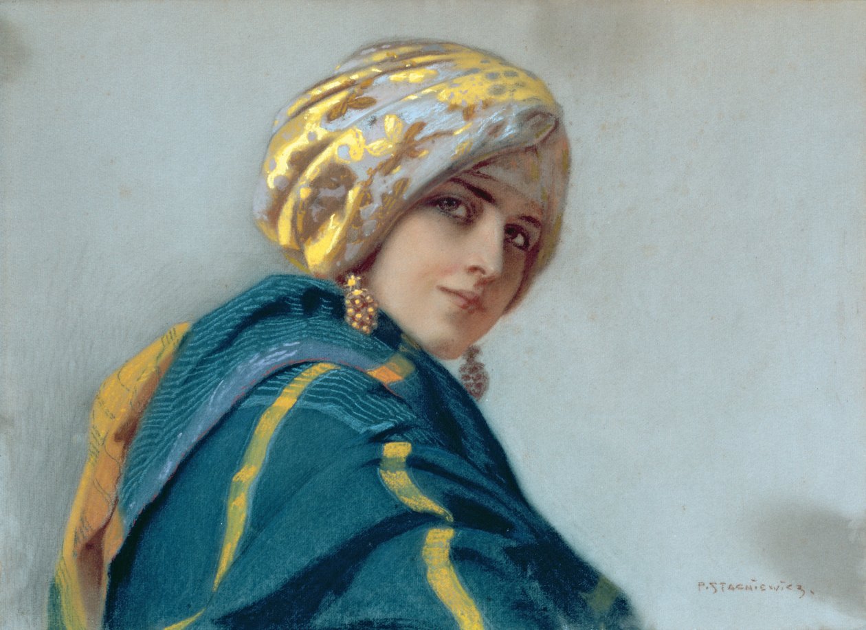 Tyttö huivissa, n. 1920 tekijältä Piotr Stachiewicz