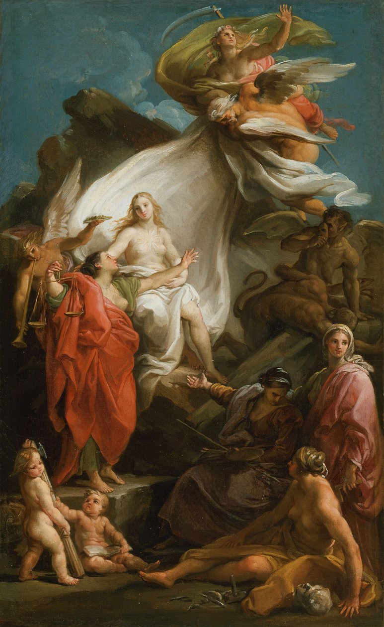 Time Unveiling Truth, 174045. tekijältä Pompeo Batoni