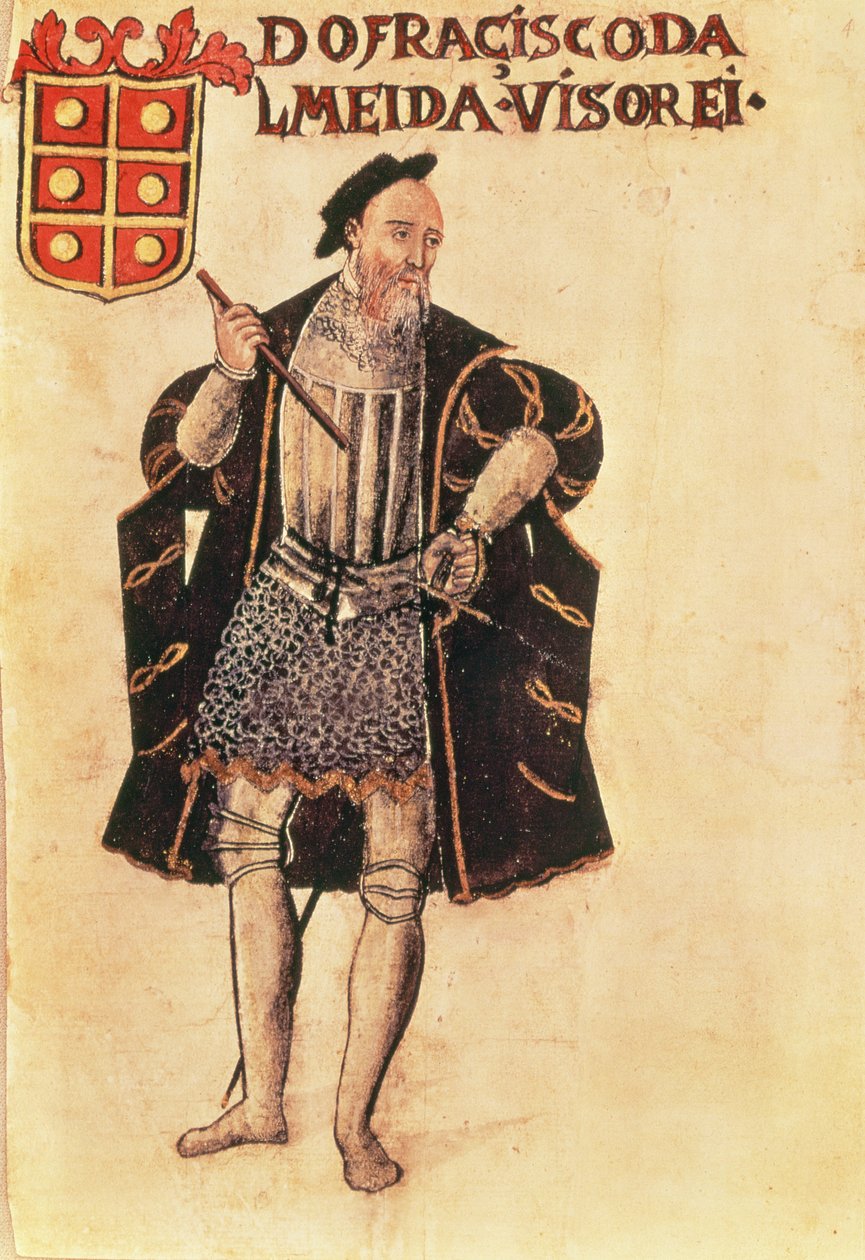 Francisco de Almeida (n. 1450-1510), portugalilainen sotilas ja Intian ensimmäinen varakuningas tekijältä Portuguese School