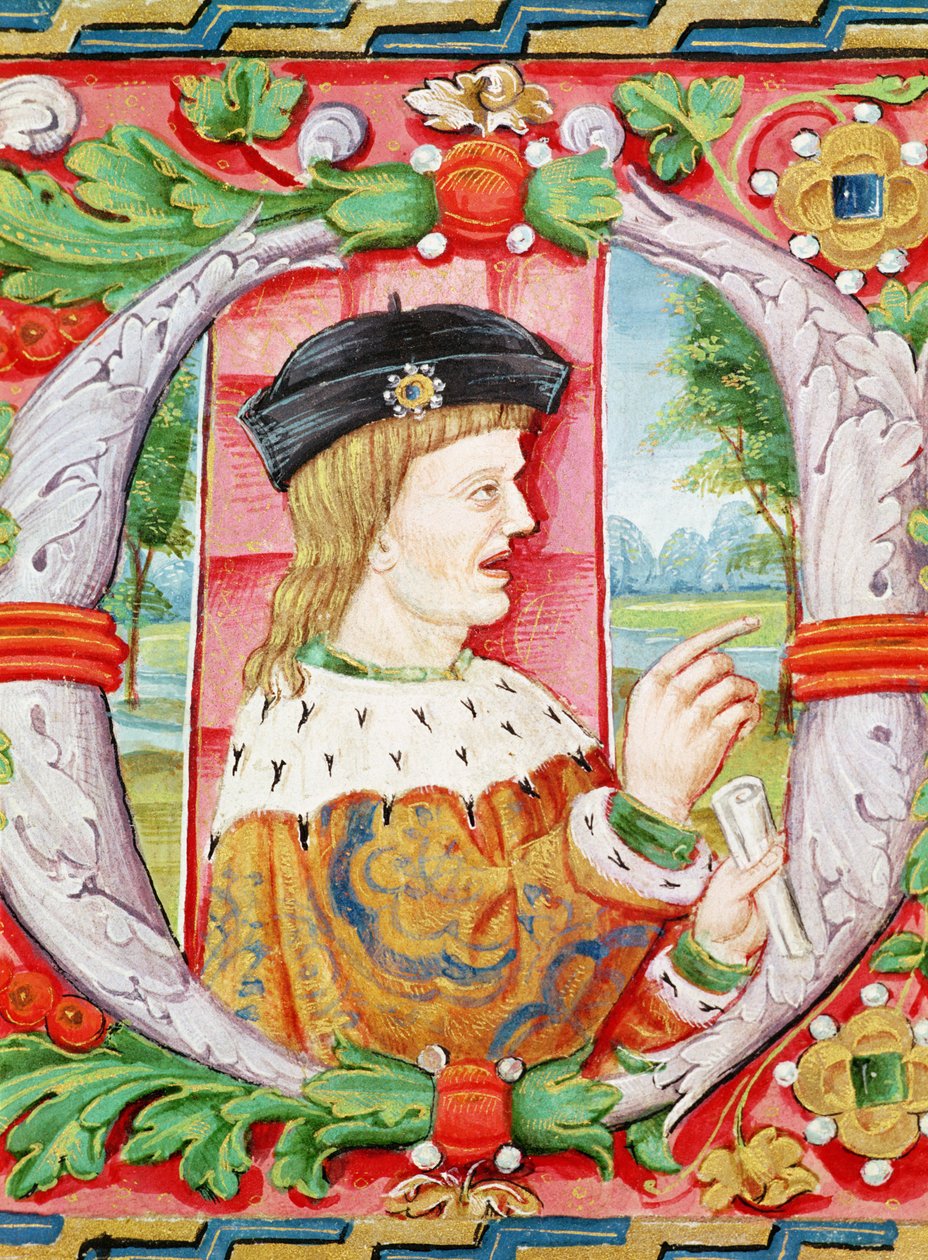 Manuel I (1469-1521) "Onnekas", Portugalin kuningas, Alem Douron "Lettura Novasta", 1513 tekijältä Portuguese School